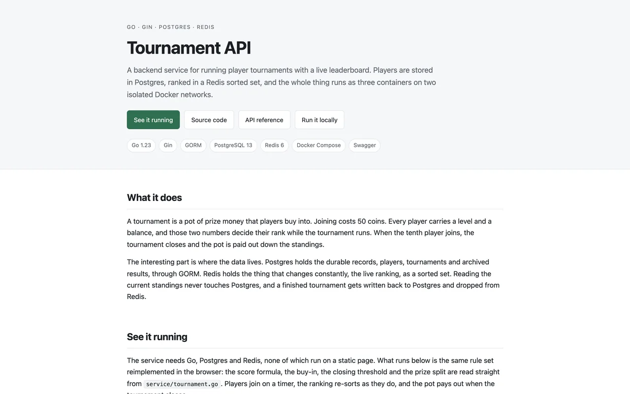 Screenshot of Live Tournament Game